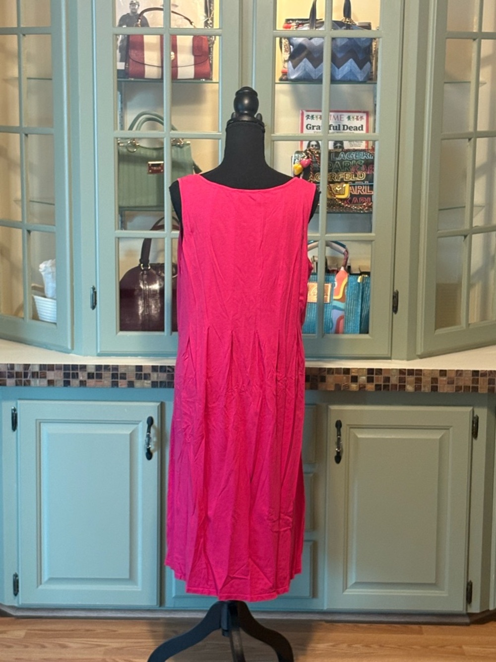 Jones New York Hot Pink Sleeveless Midi Dress - Picture 3 of 3